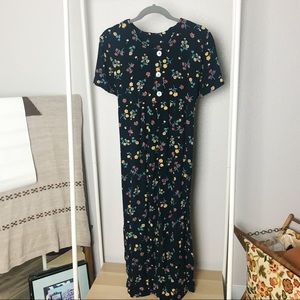 VINTAGE 90s Floral Long Summer Dress